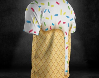 CHOCOOLATE★Melted ice cream print cotton T-shirt CE1 Ice Cream Cone Unisex Comfort T-shirt - Etsy