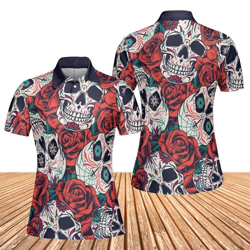 Discover Day Of The Dead And Roses Women's Polo Shirt