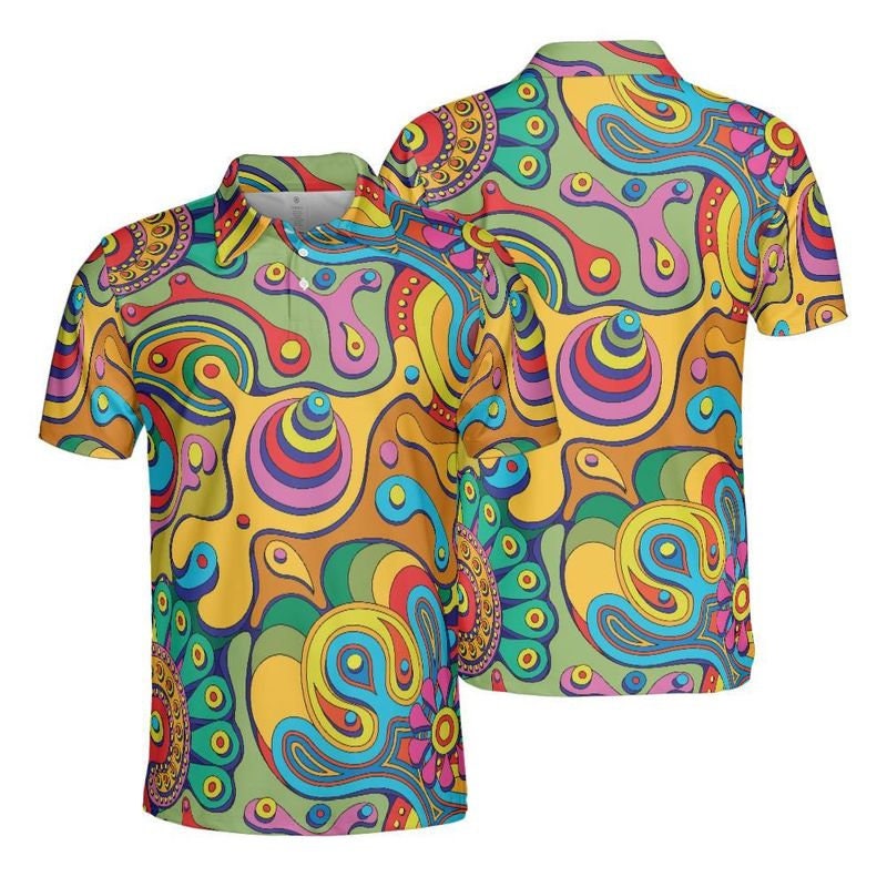 Trippy Pattern Polo Shirt - Etsy Trippy Pattern Polo Shirt - Etsy