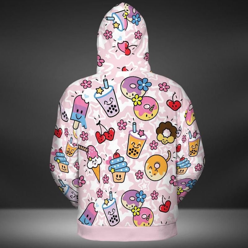 Sweet Print Hoodie Jacket