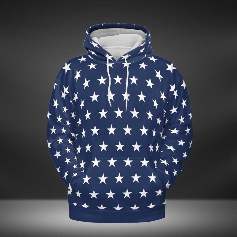 Blue hoodie with white stars clearance