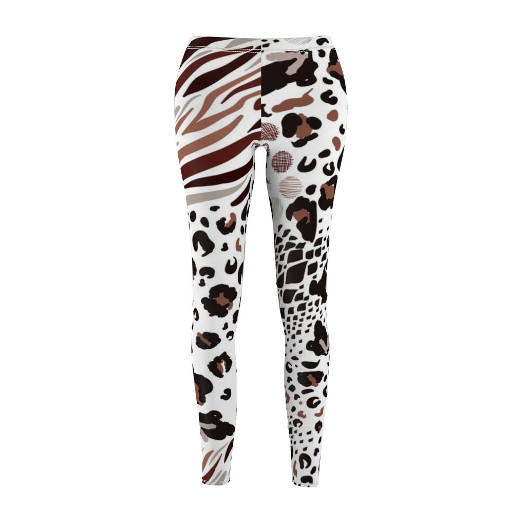Zebra Tights for Women, Zebra Print Pants, Cotton Lycra Legging