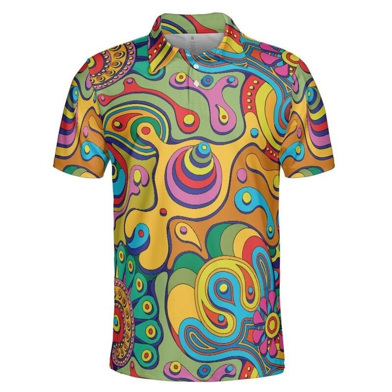 Trippy Pattern Polo Shirt - Etsy