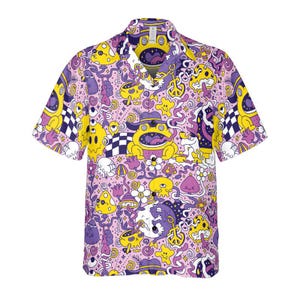 Purple Psychedelic Button Up Shirt