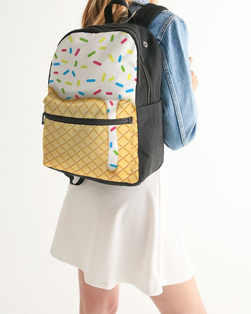 cream canvas backpack