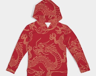 Gold & Red Dragon Kids Hoodie