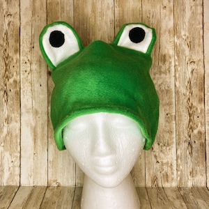 Frog Unisex Fleece Hat for women, men, and kids (Infant, Toddler, Child, and Adult), Winter hat, Cold weather beanie, silly hat