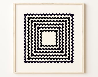 Ric Rac Mini Wall Art Print “Noir” Giclée 30x30cm Modern Interior Decor