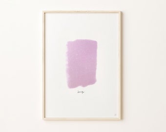 Lilac 'Serenity', Abstract Paint Swatch Wall Art Print, Fine Art, Giclée