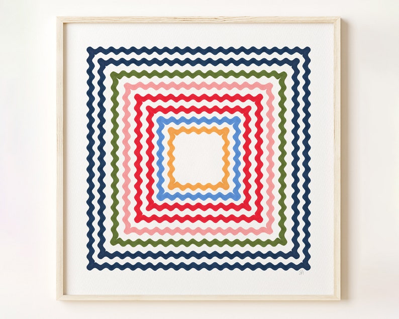 Ric Rac Rainbow 40x40cm Wall Art Print Giclée Interior Decor - Etsy