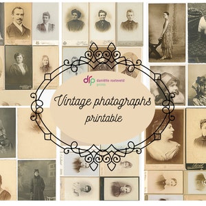 Printable vintage kabinet kaarten, fin de siècle, vintage foto, ephemera, vintage portretten, voor journals, vintage, digitaal papierpakket