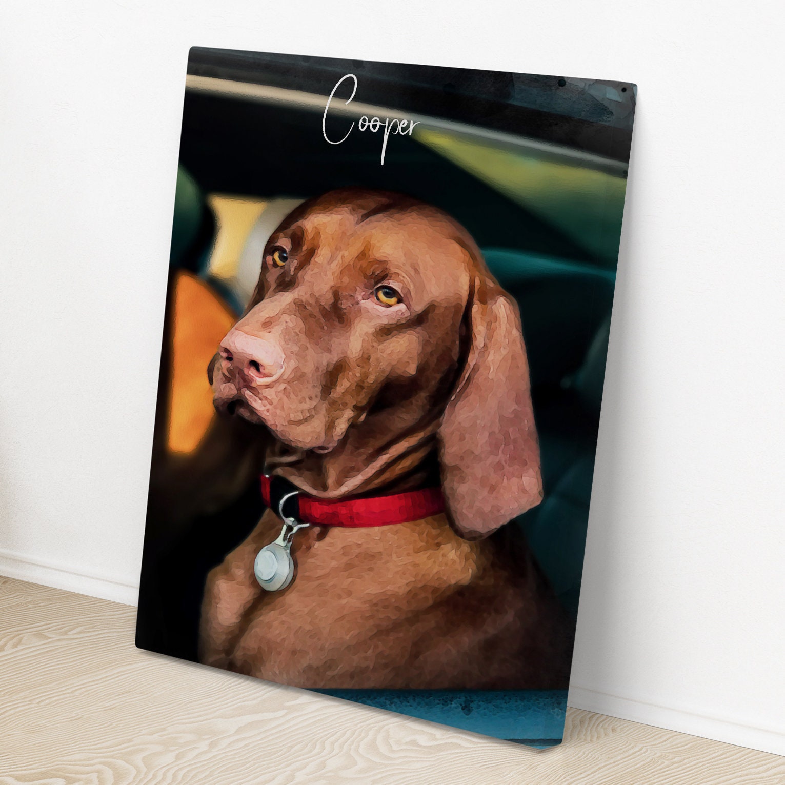 Custom Pet Portrait Canvas Wall Art Watercolor Pet Portrait Etsy