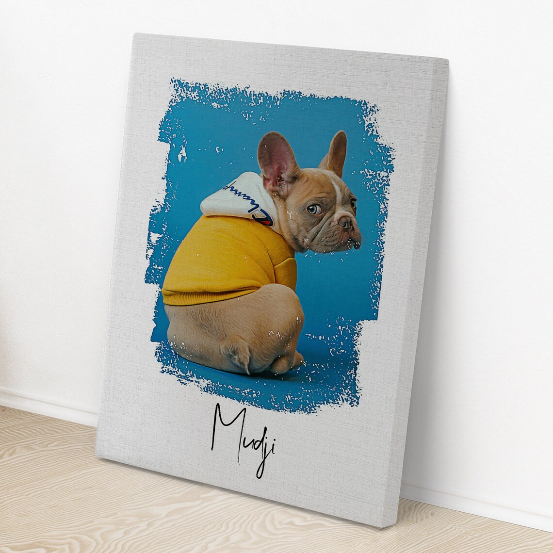 Custom Pet Portrait Canvas Wall Art Oil Painting Pet Etsy