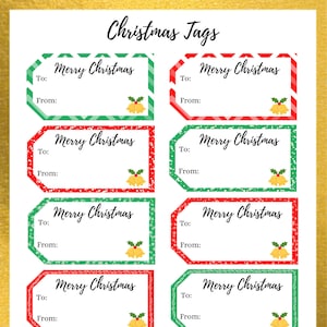 Christmas Gift Tag | Christmas Tag Printable | Christmas Gift Label | Christmas Hang Tags | Instant Download