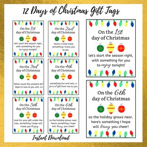 12 Days of Christmas Gift Tags 12 Days of Christmas | Etsy