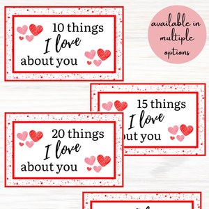 10 15 20 cose che amo di te Opzioni multiple / Libretto coupon / Compleanno Anniversario San Valentino Regalo per lei Lui Bambini / Festeggia
