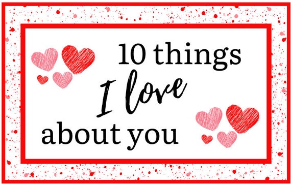10 15 20 Things I Love About You Multiple Options | Coupon Booklet
