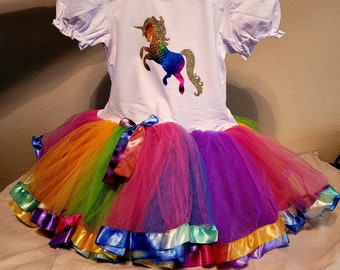 Unicorn Birthday Outfit tutu 1st First Birthday Dress