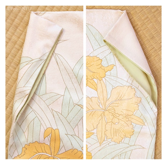 Vintage Embroidered Houmongi Kimono: Iris - image 9