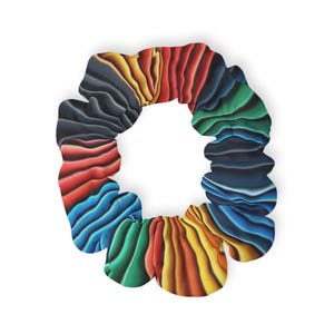 Vibrant Wave Scrunchie, Colorful Hair Accessory for Everyday Use, Perfect for Gifts, Festivals, and Casual Outings, Trendy Hair Tie, Hair