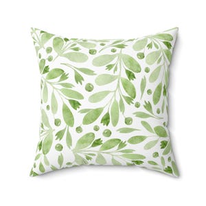 Botanical Leaf Print Pillow | Cozy Home Decor, Green Floral Accent Cushion, Gift for Plant Lovers, Spring and Summer Style, Nature Inspired