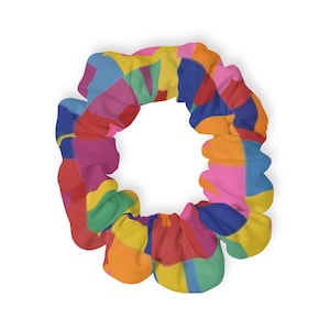 Vibrant Rainbow Scrunchie | Colorful Hair Accessory for All Occasions, Perfect Gift for Friends, Fun Hair Tie, Festival Accessory, Bright