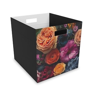 Floral Felt Storage Box, Colorful Organizer for Home Decor, Eco-Friendly Storage, Spring & Summer Design, Gift for Flower Lovers