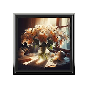 Elegant Floral Keepsake Box, Perfect Gift for Her, Jewelry Organizer, Spring Decor, Flower Art Box