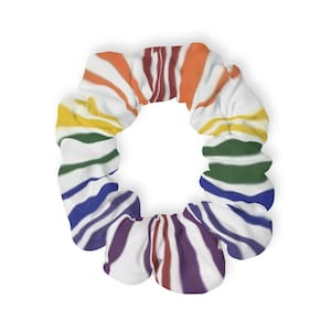 Rainbow Striped Scrunchie, Colorful Hair Accessory, Tie-Dye Fashion, Gifts for Her, Festival Hair Decoration, Teen Hair Accessories