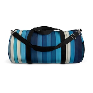 Ocean Wave Striped Duffel Bag - Perfect for Gym, Travel, Weekend Getaways, Yoga, Sports Activities