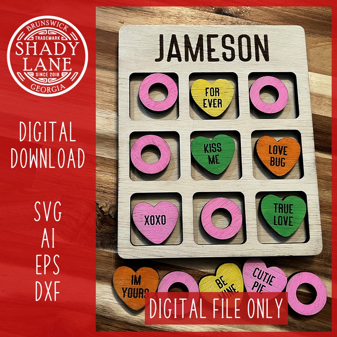 Tic Tac Toe Board SVG Digital File, Laser Cut File With Variations ...