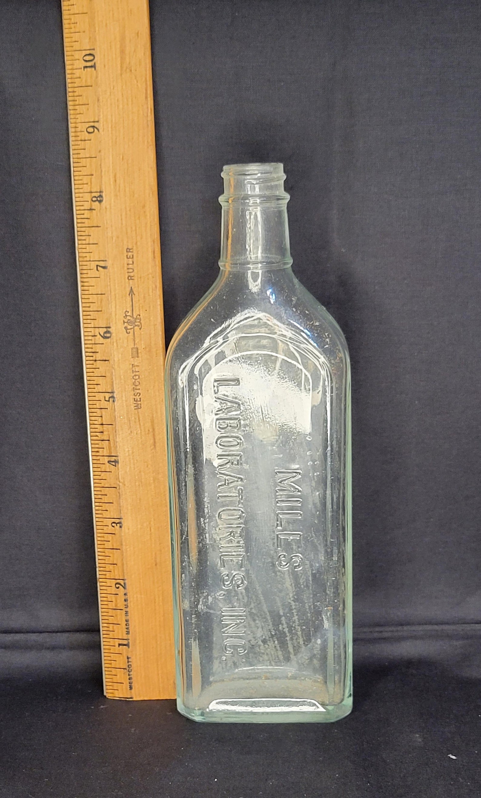 Miles Laboratories Antique glass bottle. Molded lettering in Etsy