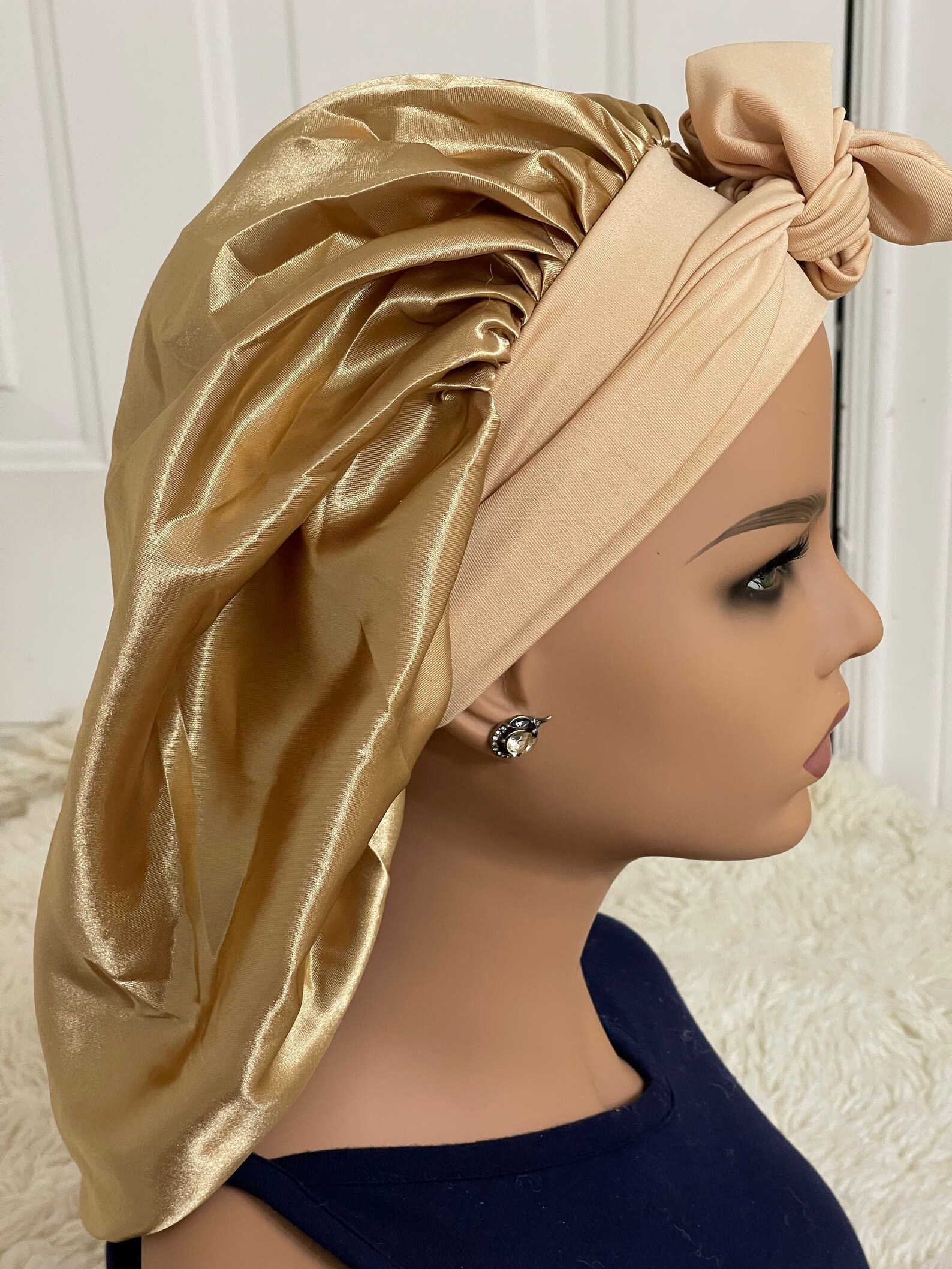 asos design bonnet with ties