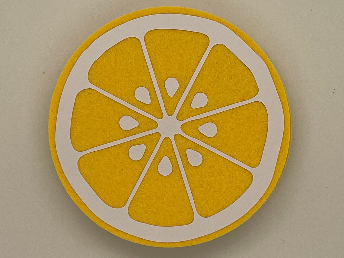 Handmade Lemon Slice Felt Coasters. Set of 4. Etsy