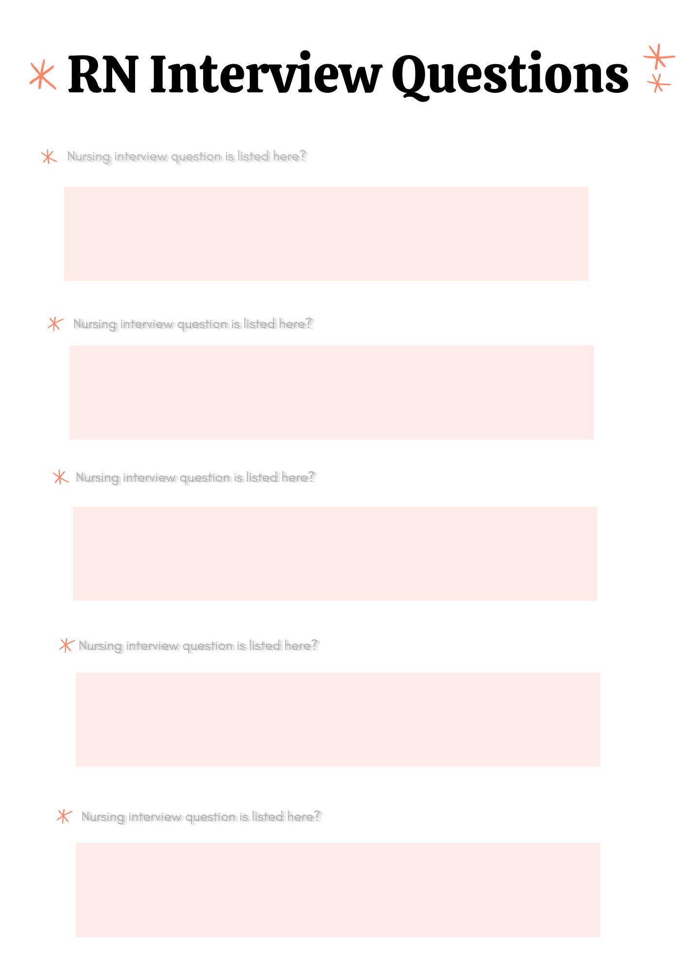 RN Interview Questions Etsy