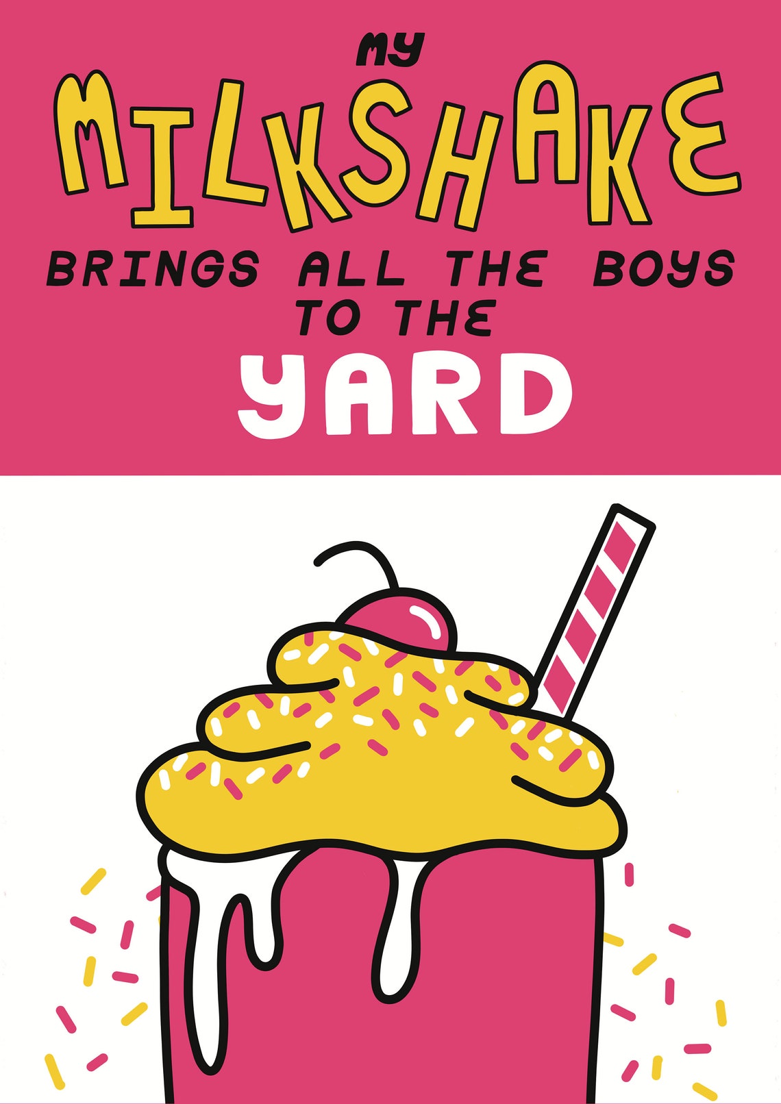 MILKSHAKE illustriert Kunstdruck / Song Lyrics Musik Poster / Etsy