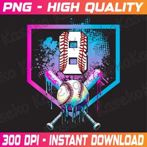 Baseball Drip 8th Birthday Home Plate Boys Youth 8 Year Old Png, Baseball Drip Png,8th Birthday Png, Baseball Birthday Png, Instant Download
