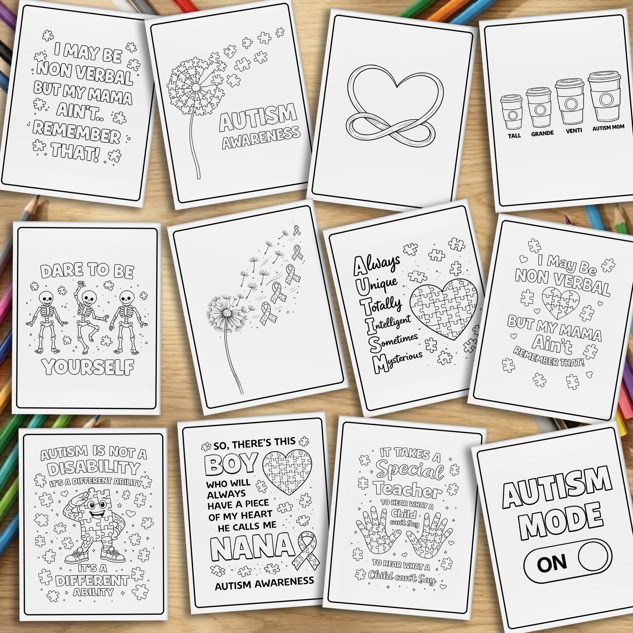 Autism Awareness Coloring Book, Neurodiversity Support Coloring Pages ...