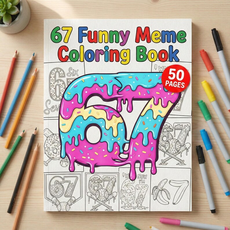 67 Funny Meme Coloring Pages, Printable Six Seven Coloring Pages, Six ...