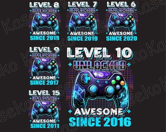 Pacchetto Livelli 6-9 e 15 Sbloccati Fantastici dal 2011, 2017-2020 Png, Compleanno Gaming Png, Livelli 6-9 e 15 Sbloccati, Videogiochi Compleanno Png