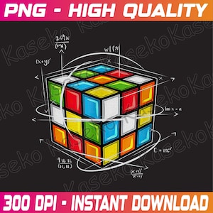 Può includere: Un cubo di Rubik colorato su uno sfondo bianco. Il cubo è circondato da linee bianche ed equazioni matematiche. Il testo "wtf?" è scritto sopra il cubo.