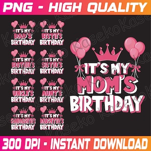 バンドル 家族の誕生日のお祝い Png、ママの誕生日 Png、誕生日のお父さん Png、兄弟姉妹の誕生日 Png、即時ダウンロード