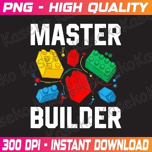 Master Builder Kids Building Blocks Brick Toy Master Builder Png, Block Building Png, Funny Brick Png, Building Brick Png, Instant Download