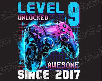 Livello 9 sbloccato fantastico dal 2017 9° compleanno gioco Png, Livello 9 sbloccato Png, Videogiochi compleanno Png, Dal 2017 Png, Download istantaneo