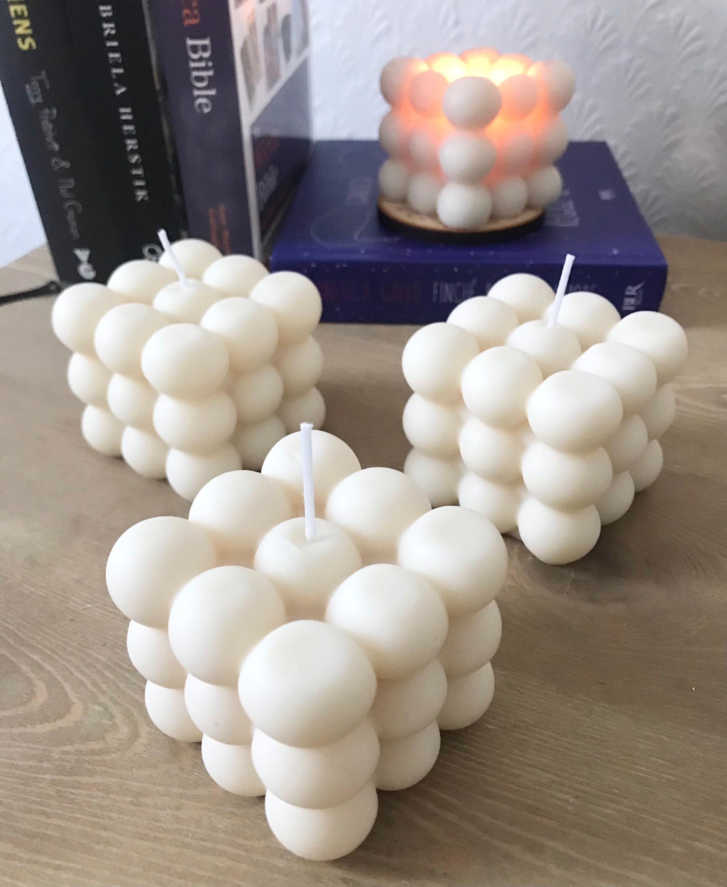 Soy Wax Bubble Cube Candle Customisable Candle Handmade Soy Etsy UK