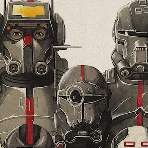 BAD BATCH Impresión del cartel del arte de Star Wars