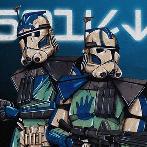 FIVES & ECHO - Star Wars Clone Wars Art Poster Print