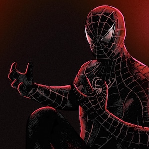 Symbiote SPIDER-MAN Pen Art Poster Print