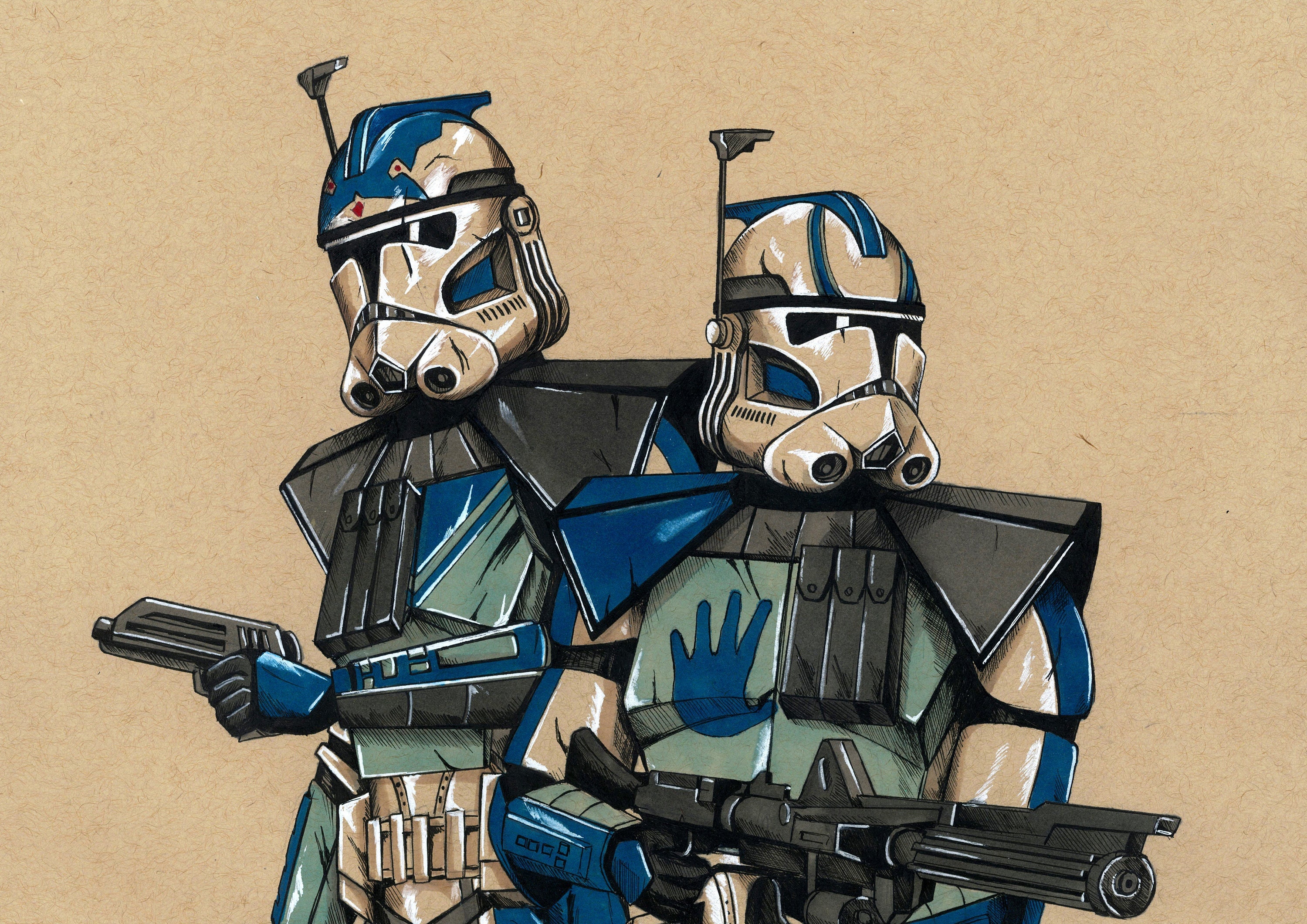 FIVES & ECHO Star Wars Clone Wars Art Poster Print Etsy