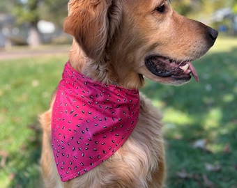 Watermelon Seed Dog Bandana: Over the Collar Cotton Scarf